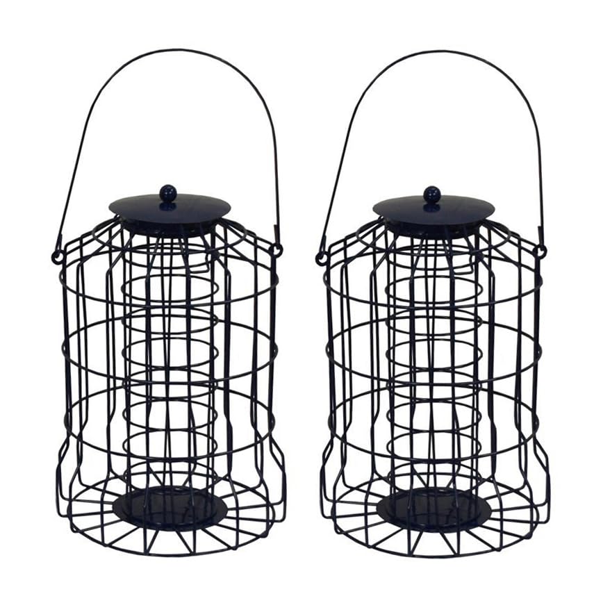 Squirrel Proof Hanging Wild Bird Suet Fatball Feeder Cage (Pack of 2)