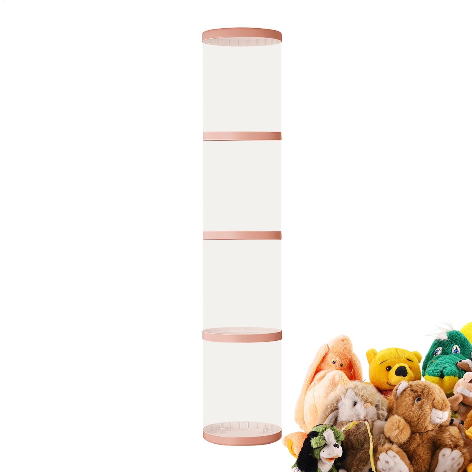 Plush Storage Tube Stuffed Animal Storage Tube Clear Tube For Soft Toy Storage Dustproof Vertical Clear Toy Storage Cute Space Saving Cuddly Toy Storage Organizer Rack
