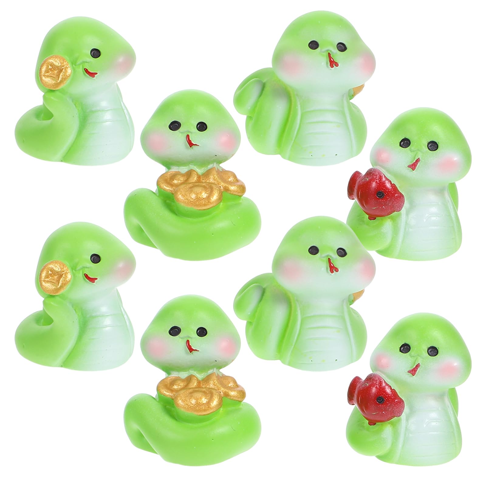 8 Pcs Miniature Snake Figurines 2025: Resin Snake Figures Decor