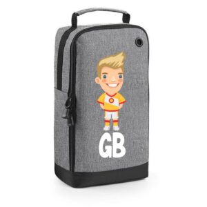 Football Boot Bags for Boys with Free Kit and Initials – Durable and Personalized Sports Bag - Mens Blonde Grey