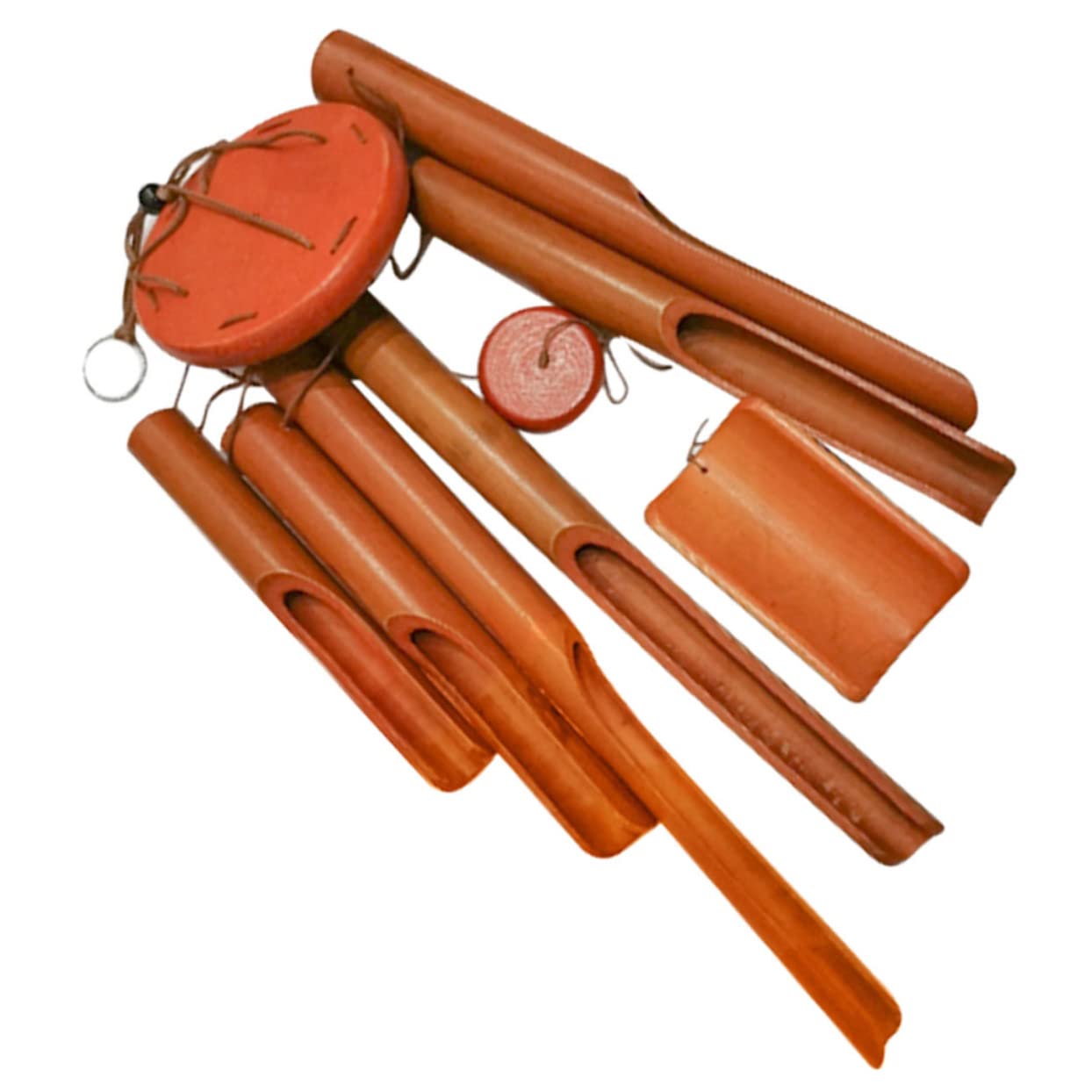 FONDOTIN Bamboo Wind Chime Garden Decoration | Japanese Wind Bell Home Ornament | Maple Leaves Craft Outdoor Patio Decor | Decorative Windchimes for Garden Yard and Porch