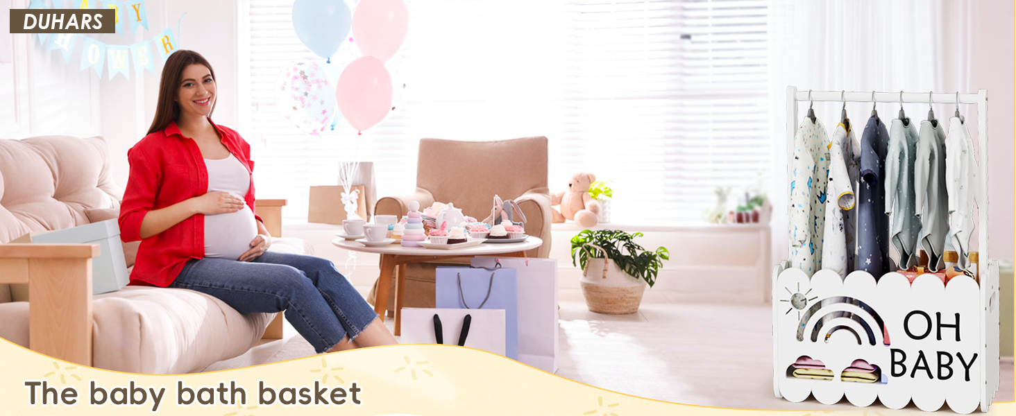 Wooden Baby Baskets for Baby Shower, Baby Shower Gift Basket