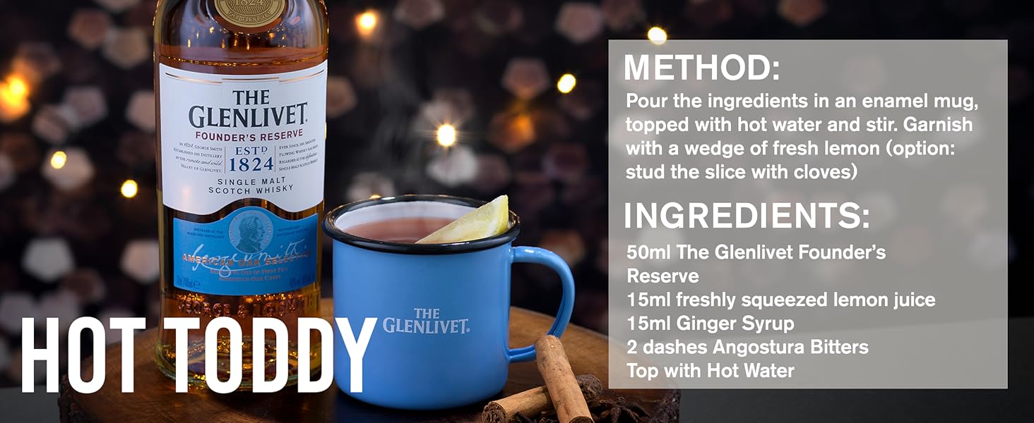 The Glenlivet founder's reserve hot toddy cocktail drink alcohol single malt scotch whiskey whisky
