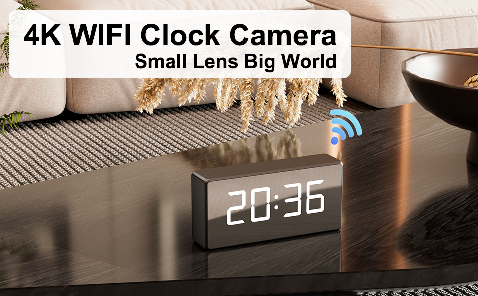 4K HD WiFi Hidden Camera Clock