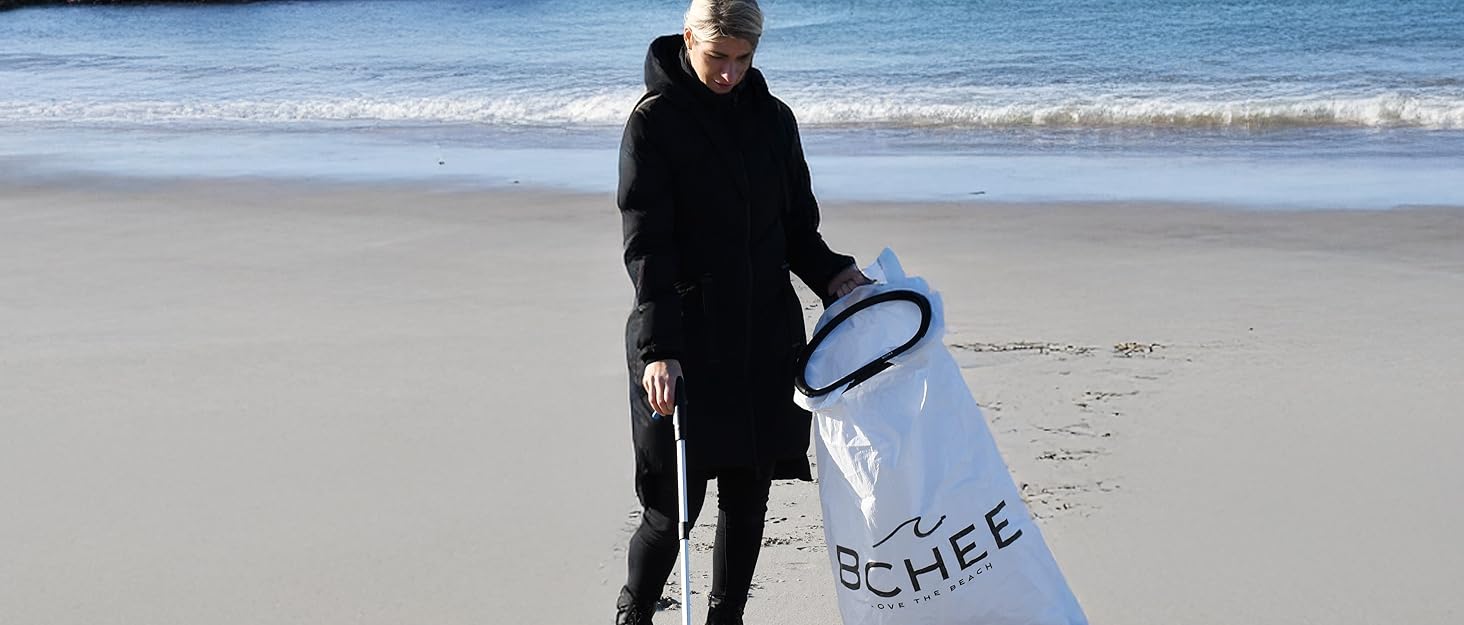 BCHEE litter picking kit on beach