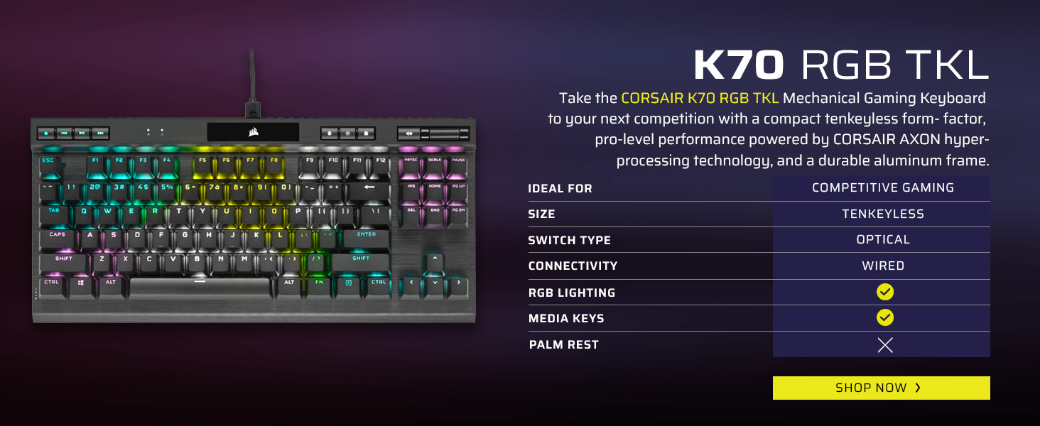 Corsair K70 PRO TKL Black