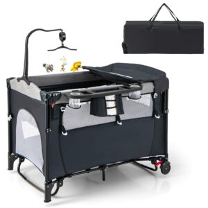 COSTWAY 5 in 1 Travel Cot