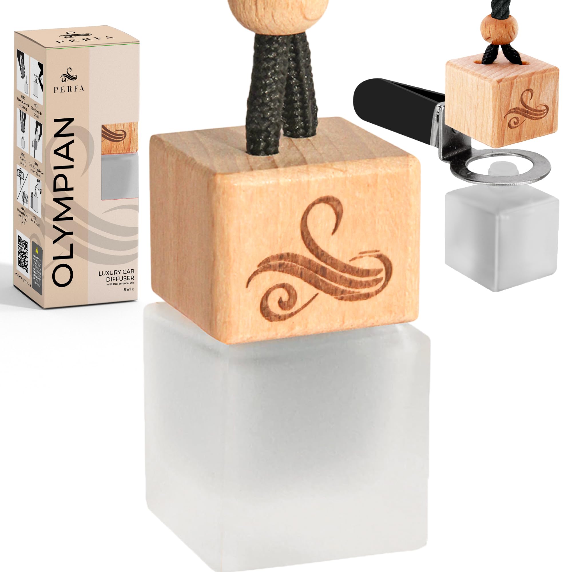 Car Air Fresheners for Women - Olimpiana Perfume | Irresistible Car Scents Air Freshener | Odour Eliminator with Essential Oils | Car Air Fresheners Vent Clip | Long Lasting Car Diffuser by Perfa