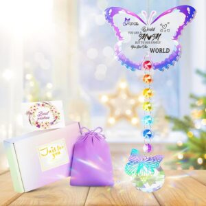 Gifts for Mum - Mummy Birthday Gifts from Daughter Son Crystal Butterfly SunCatchers