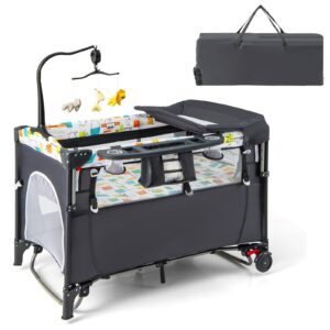 COSTWAY 5 in 1 Travel Cot