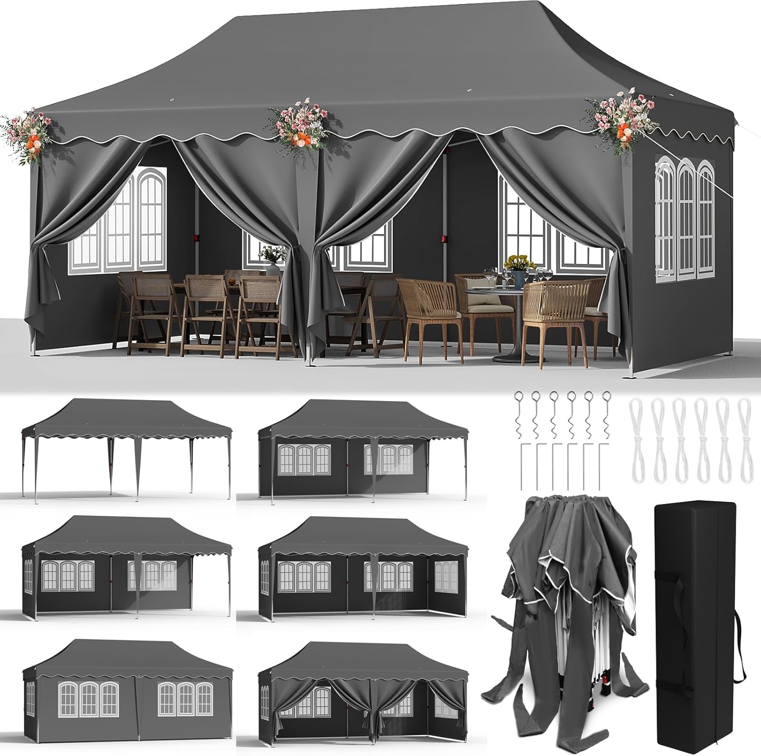 LIFERUR 3mx6m Pop Up Gazebo