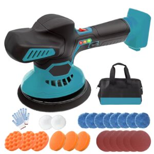 Cordless Car Buffer Polisher Compatible with Makita 18V Battery 6 Inch Portable Polishing Waxer Kit with 24 pcs Attachments Variable Speed for Car Waxing/Polishing/Scratch Repair(No Battery)