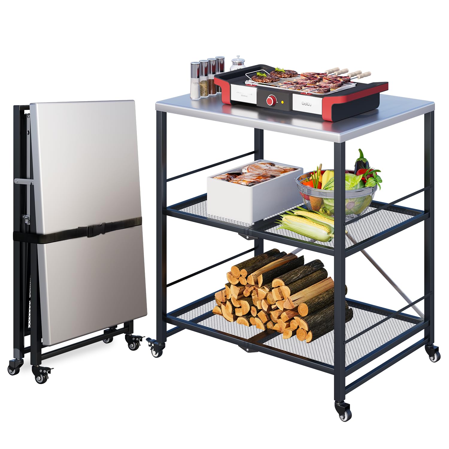 UNIONLINE Foldable Stainless Pizza Oven Table