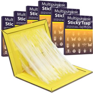 Vesmiga Sticky Pad Traps - 6 Pack Pest Sticky Boards Extra Strong Multi-Use Boards Sticky Catcher Effective for Home Household Outdoor Indoor Garage Garde