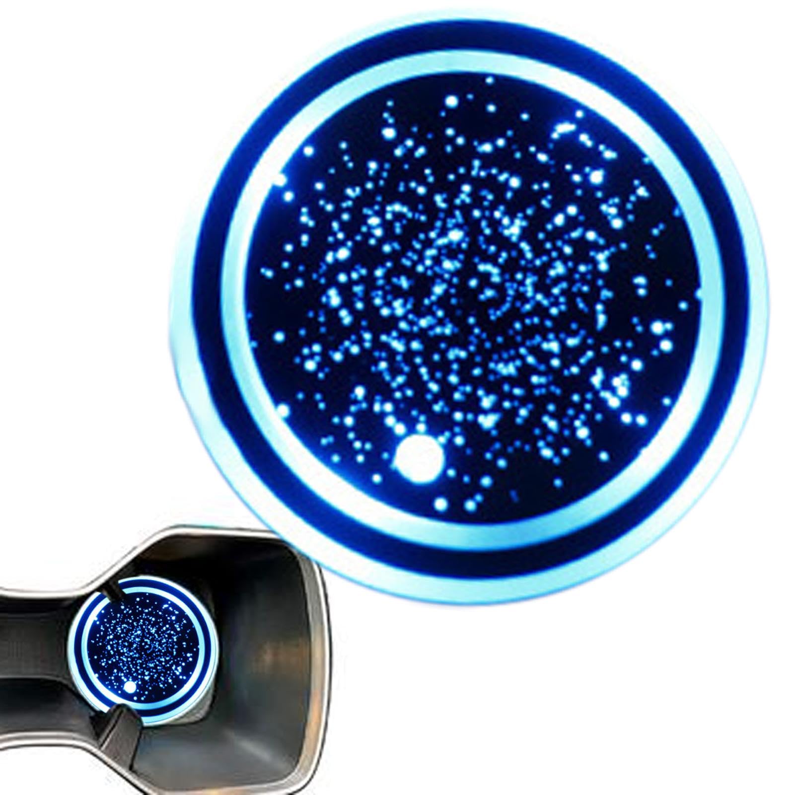 Light up Car Cup Coasters | Non-Slip Car Coaster Cup Mat LED Lighted - Insert Coaster Cup Mat for Drink 7 Colors Changing for Caravan