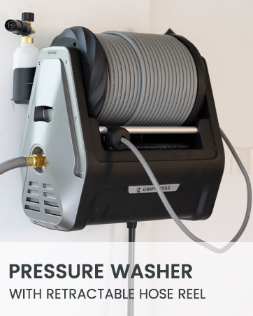 Giraffe Tools Wall Mounted Hose Reel 20+2m, Hose Pipe Reel Automatic Rewind with 7 in 1 Spray Gun...