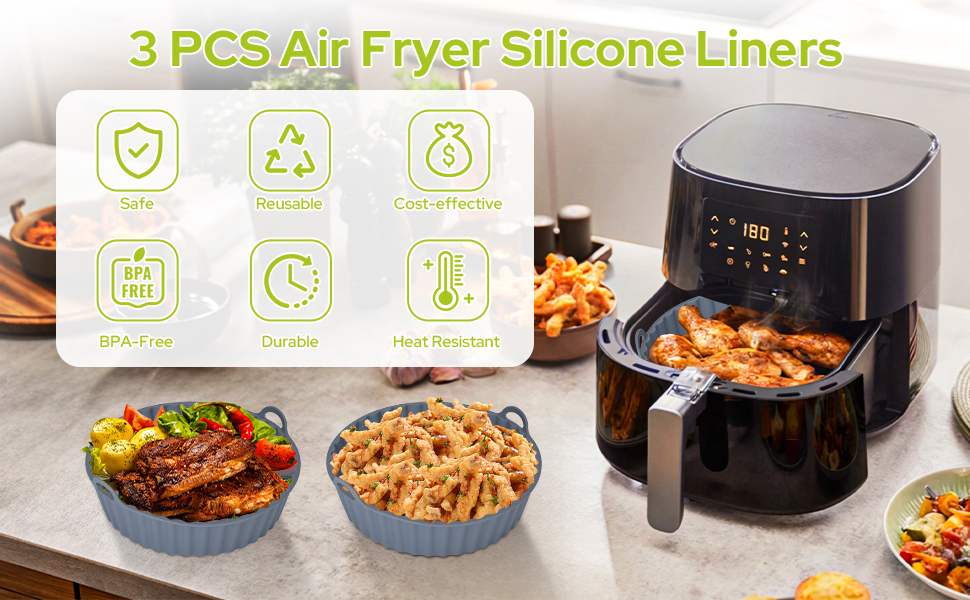 Air fryer silicone liners are reusable and versatile, making our life more convenient