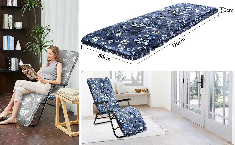Recliner Cushions Outdoor Garden Patio Seat Cushion with Backrest Low Back Pain Relief