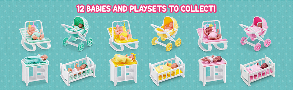 Baby, Mini, Miniature, Collectible, Accessories, Toy, Playset, Baby Doll, Nurture Play, Doll House