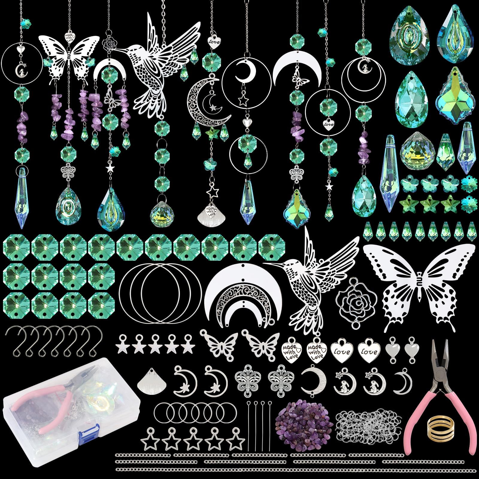 ASTNIC 380PCS Crystal Suncatchers Making Kits