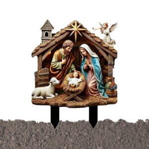 Nativity Yard Stake | Acrylic 2D Christmas Nativity Decoration - Patio Landscape