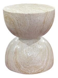 Nouvage Design Fibre Stone Table 40cm Diameter Rounded Coffee Table and Side Table for Indoors and Outdoors