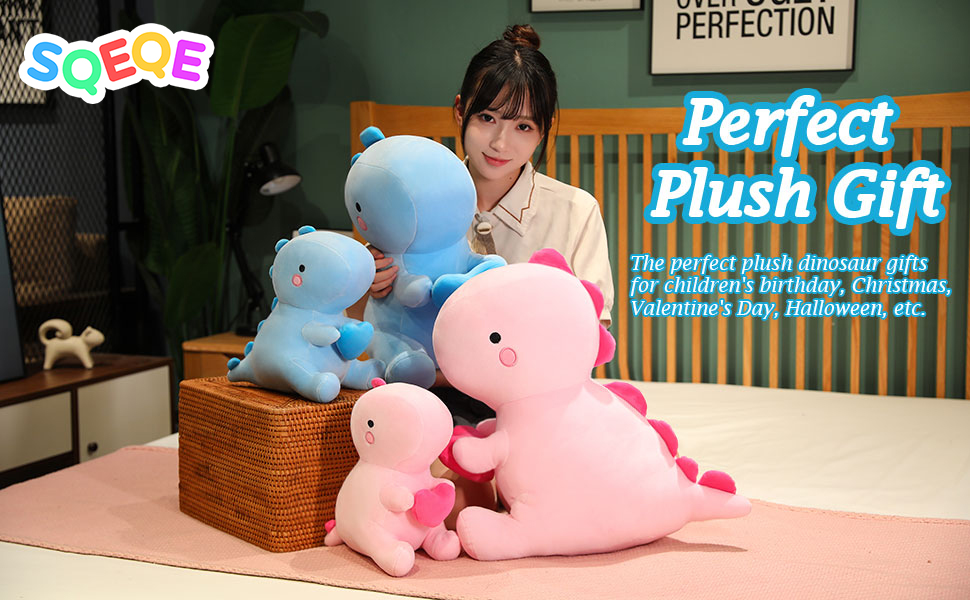 dinosaur plush with heart