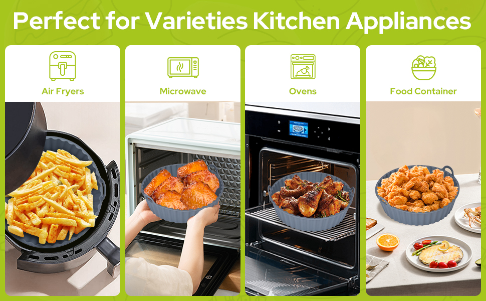 Air fryer silicone liner is very heat-resistant and can bake a variety of foods