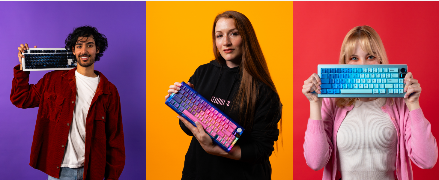Glorious GMMK 3 Custom Mechanical Gaming Keyboard, Doubleshot PBT Keycaps, Hotswap Switches