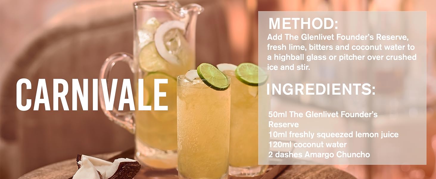 The Glenlivet Founders Reserve Single Malt Scotch Whiskey whisky cocktail Carnivale coconut