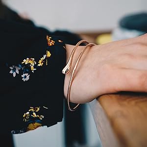 Rose Gold Plated Teardrop Bangle