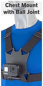 stuntman high stability chest mount with ball joint for action cameras