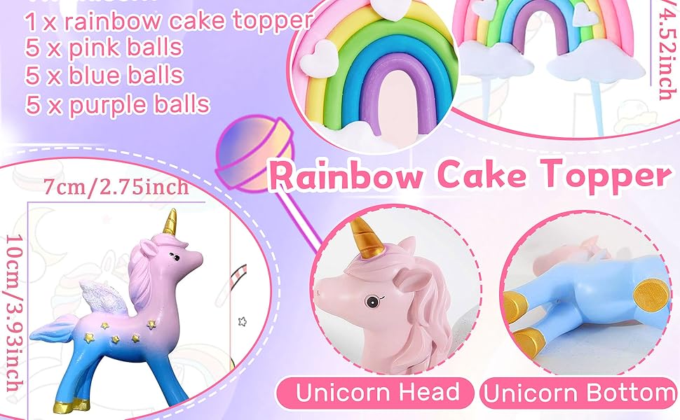 rainbow cake topper pony cake topper unicorn cake decoration pony birthday decoration