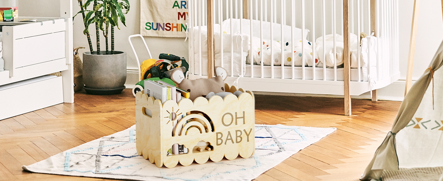 Wooden Baby Baskets for Baby Shower, Baby Shower Gift Basket