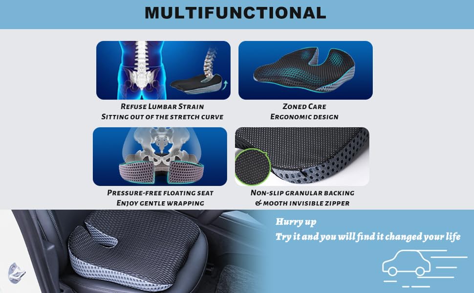 The car set cushion with breathable fabric and high-quality memory foam
