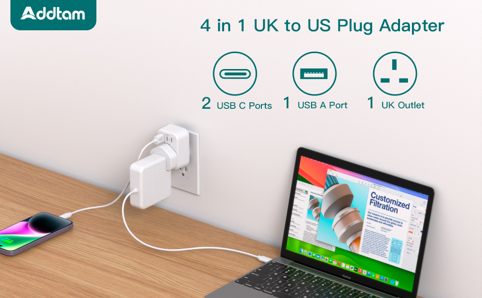 UK to US Plug Adapter