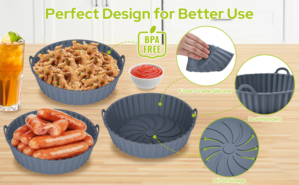 Air fryer round liner is suitable for air fryers with an inner pot diameter greater than 20CM