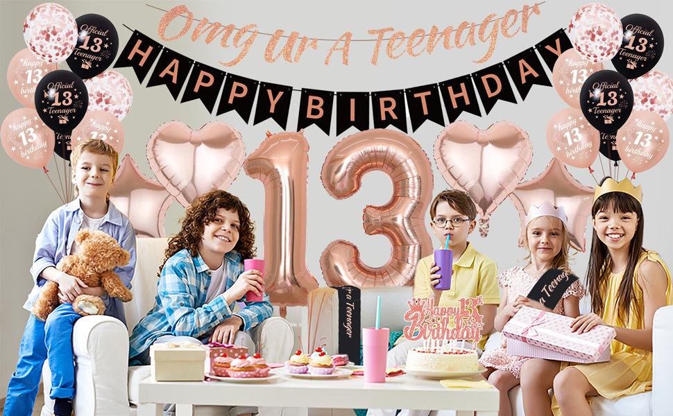 Rose Gold Omg Ur A Teenager Letter Banner