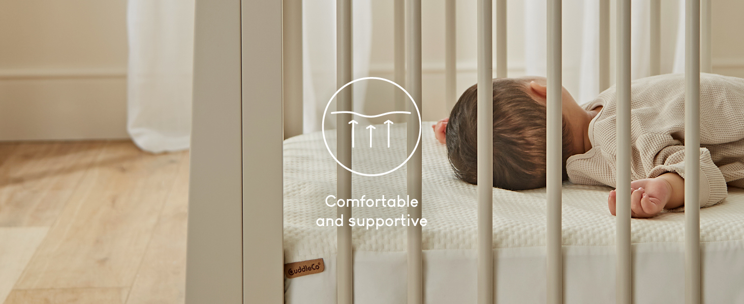 the cuddleco mattress protector is comfortable and supportive making it safe for your baby