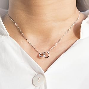 Circle Link Necklace Created with Zircondia Crystals