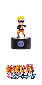 TEKNOFUN - Naruto Shippuden Licensed - Naruto Illuminated Alarm Clock Digital Alarm Clock 18 cm - Black, Orange...