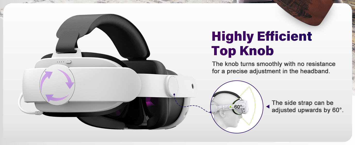 Quest 3 Head Strap with 6000mAh Battery