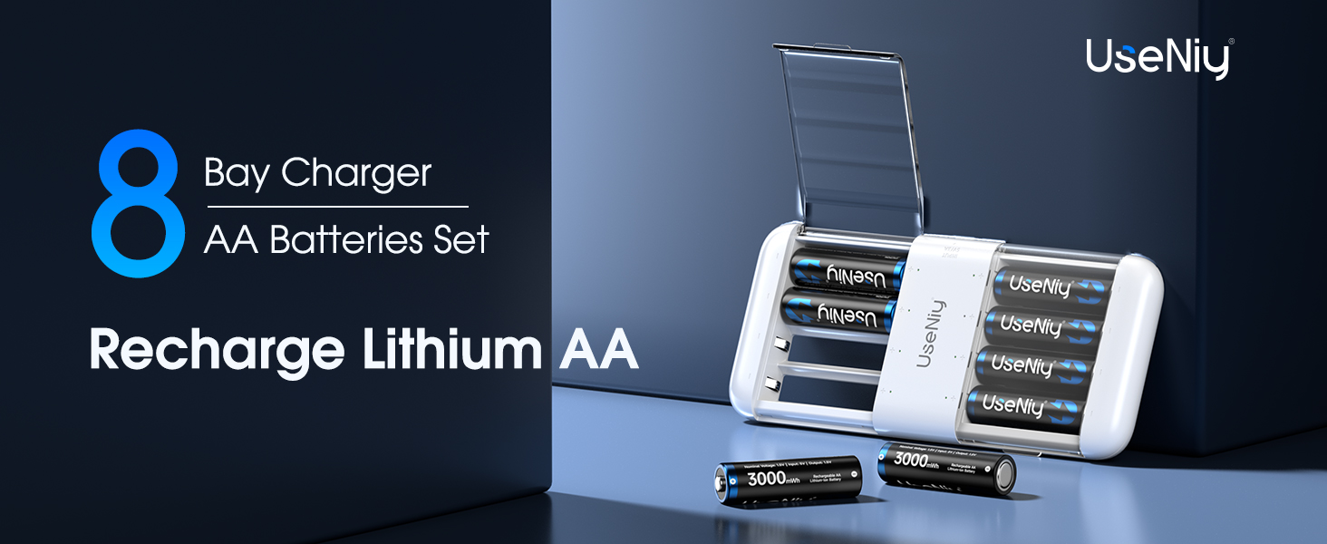 8 bays aa battery charger and aa batteries