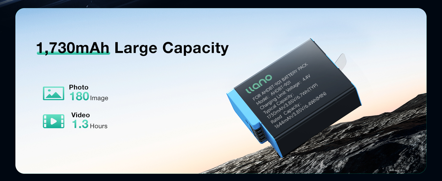 1730mAh huge capacity