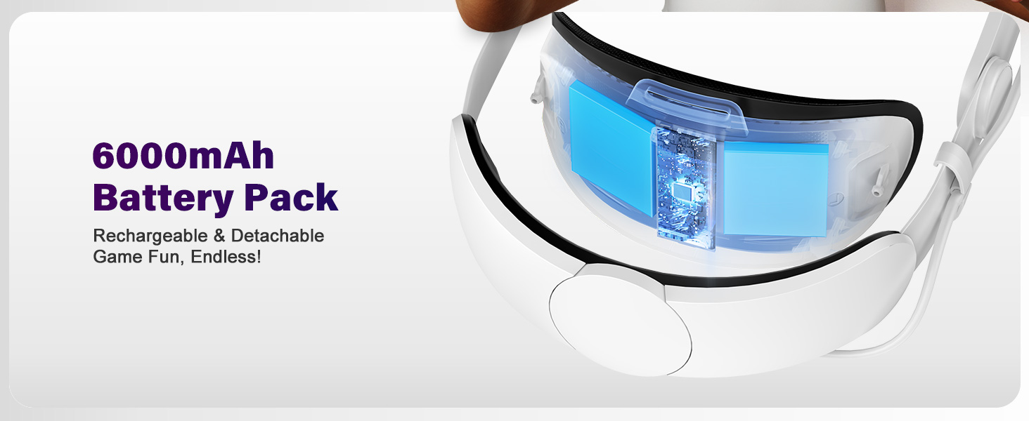 Quest 3 Head Strap with 6000mAh Battery