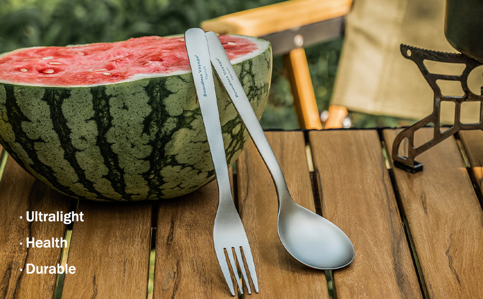 18.1cm Titanium Spoon with Big Bowl Lightweight Metal Camping Cutlery Durable Long Handle Soup Spoon