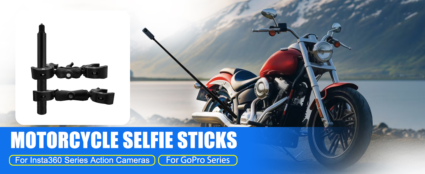 Motorcycle Mount Kit compatible for insta360 X4/X3/X2/XGO3