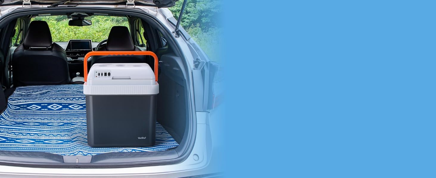 Cooler in boot of car