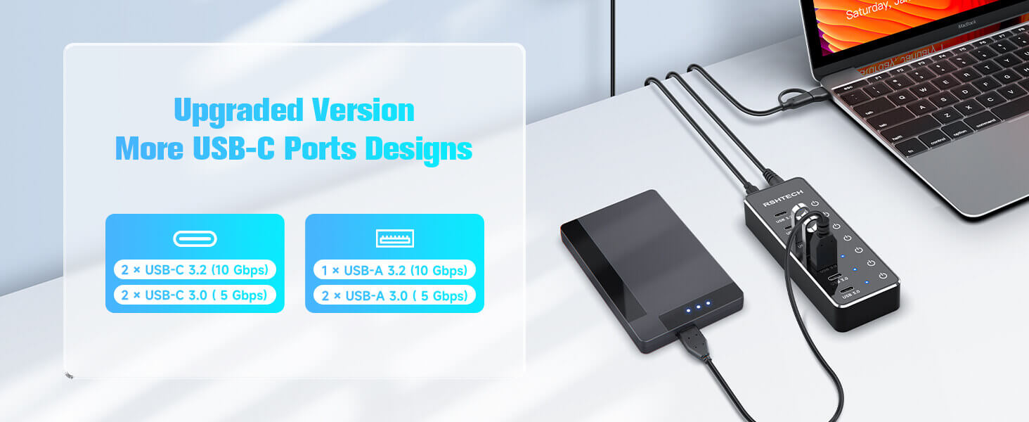 RSHTECH POWERED USB HUB 3.0