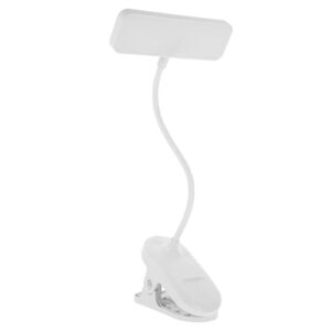 Veemoon Desk Lamp Reading Lamp Screen Rechargeable Desk Light Table Lamp LED Desk Lamp Bedside Reading Lamp Clip on Reading Light Rechargeable Table Light Lamp with Clip Plastic White
